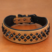 Spiked Studded Dog Collar Luxurious Leather