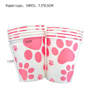 Pink Dog Paw Theme Birthday Party Decoration