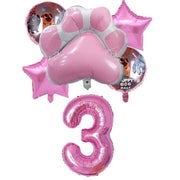 Pink Dog Paw Theme Birthday Party Decoration