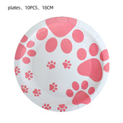 Pink Dog Paw Theme Birthday Party Decoration