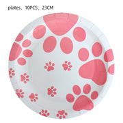 Pink Dog Paw Theme Birthday Party Decoration