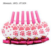 Pink Dog Paw Theme Birthday Party Decoration