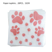 Pink Dog Paw Theme Birthday Party Decoration