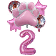 Pink Dog Paw Theme Birthday Party Decoration