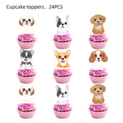 Pink Dog Paw Theme Birthday Party Decoration