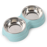 Double Pet Bowls Food & Water Feeder Stainless Steel