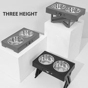 Double Bowls with Stand Adjustable Height - Pacco Pet